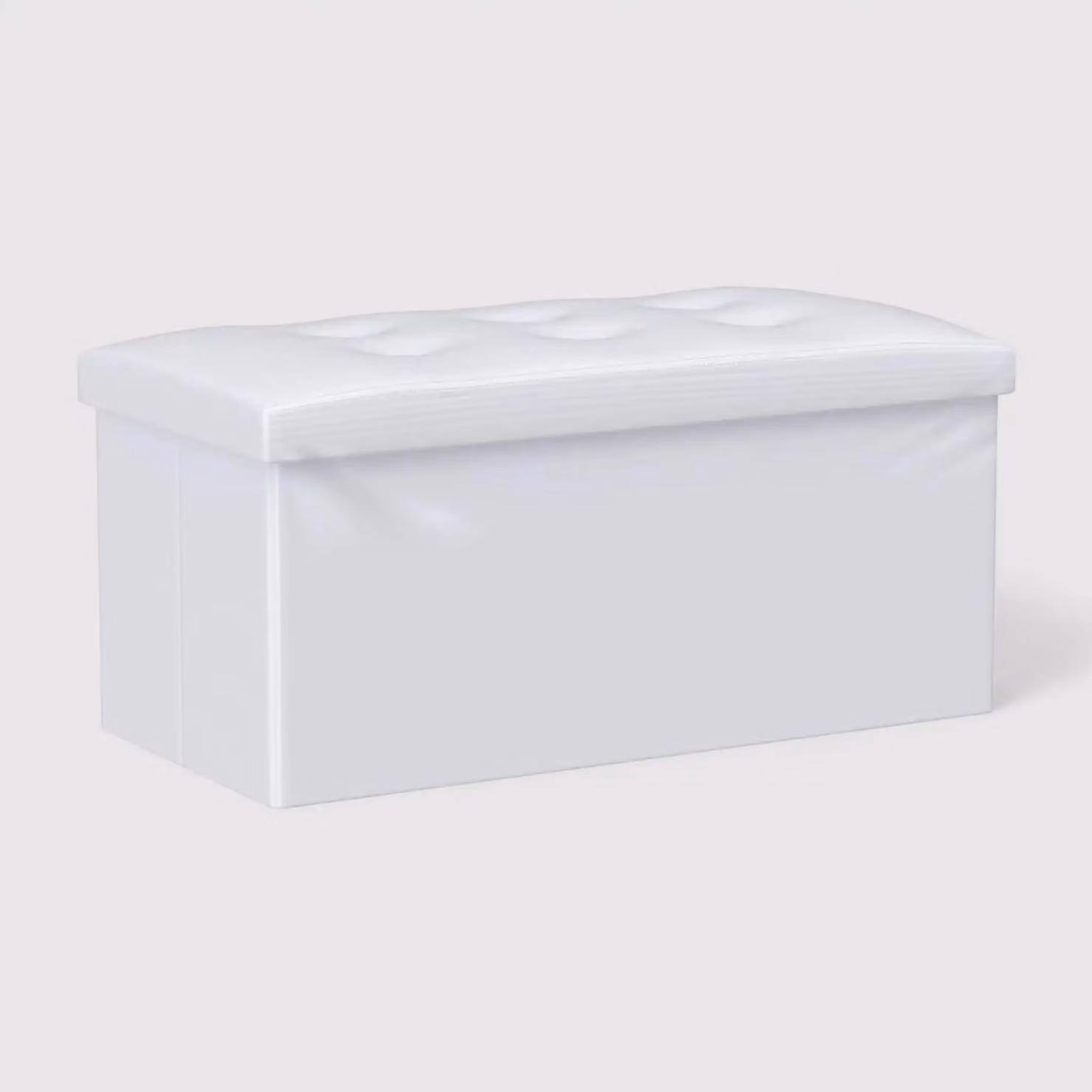 Euforbia - Pouf lungo bianco contenitore e imbottito