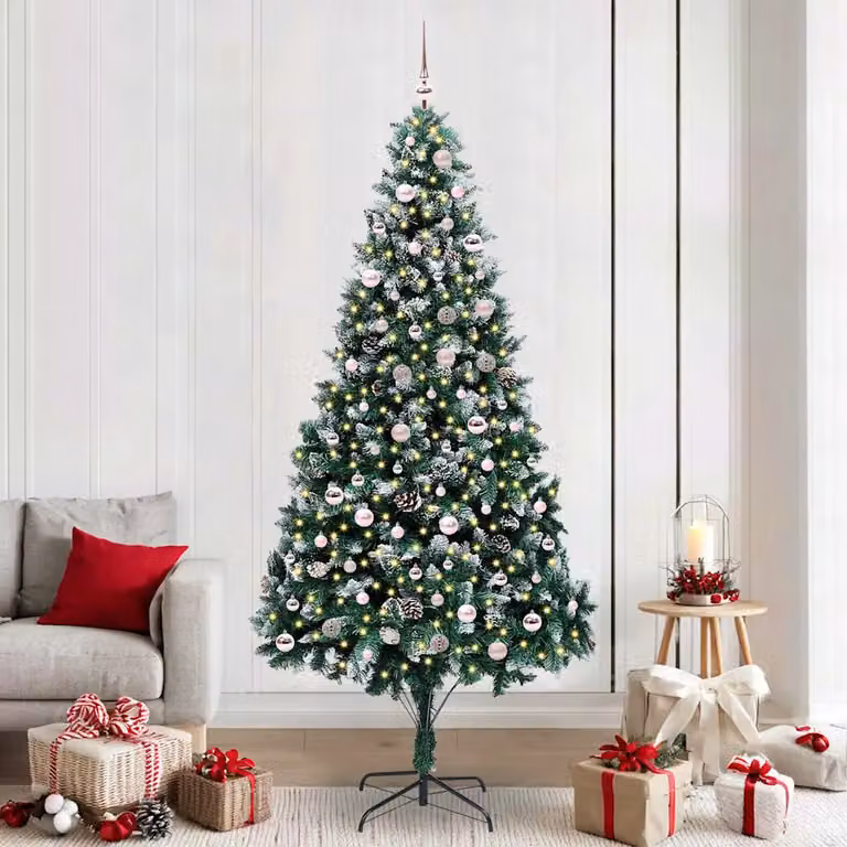 Albero di Natale artificiale vidaXL verde con 300 LED bianco caldo, Altezza: 240 cm