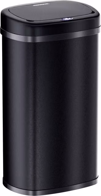 Cestino a sensore Monzana® in acciaio inox nero con chiusura soft close e secchiello interno rimovibile, 50 l