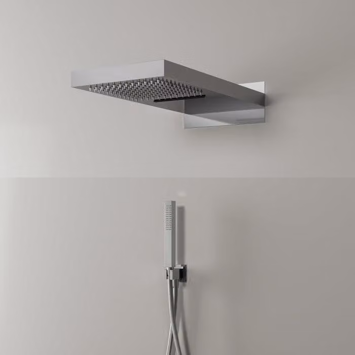 Set doccia Kronenbach, modello 3, con soffione quadrato 50 x 25 cm e doccetta a soffitto rettangolare