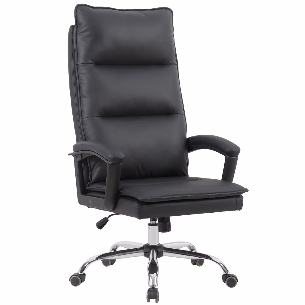 Sedia da ufficio executive CASPIAN CASA VITAL nera in ecopelle con ruote e struttura in metallo e plastica – 2