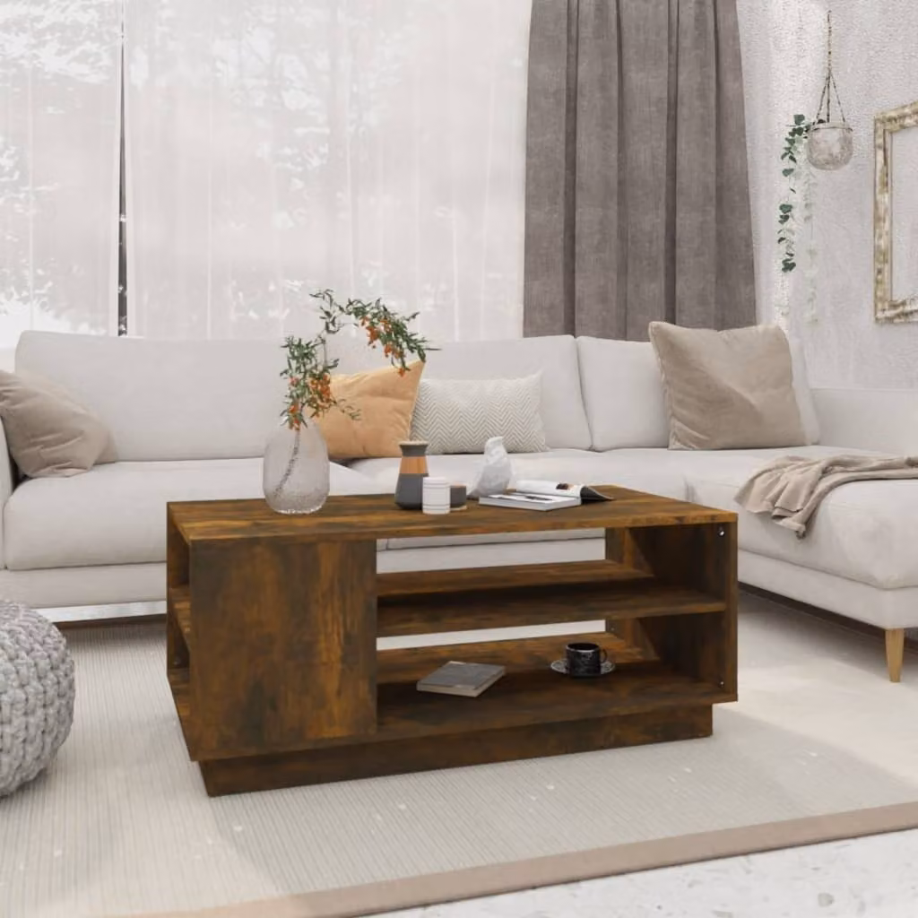 Maison Exclusive - Tavolino in rovere affumicato 102x55x43 cm Materiale ligneo