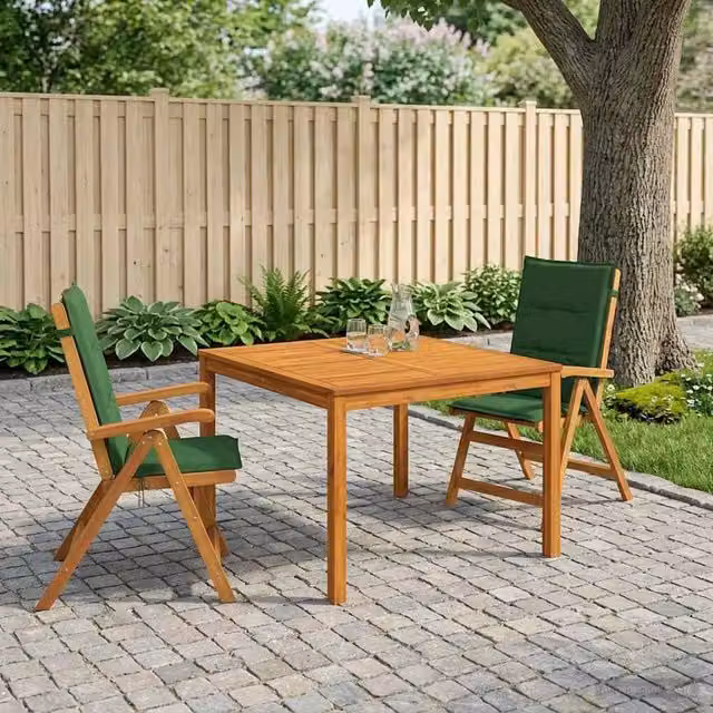 Set da pranzo da giardino 3 pezzi vidaXL in legno di acacia naturale beige e marrone L/P/H: 110 x 75 x 75 cm – 1