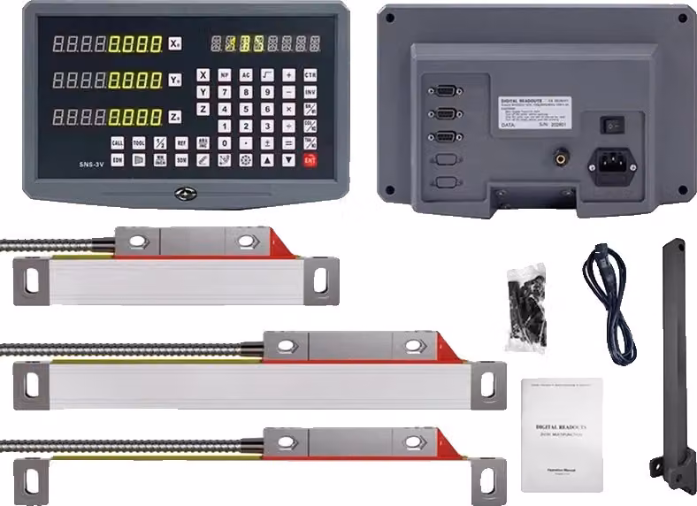 SNSNTDRO Display digitale, supporto 3 assi, risoluzione 0,005 mm, DRO (M M S)