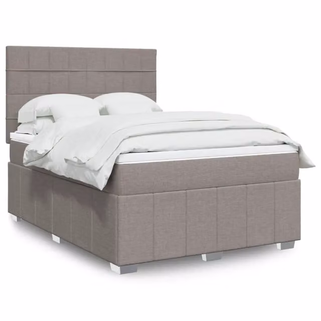 Letto Ibrido con Giroletto a Molle e Materasso vidaXL in Tessuto, Colore Grigio, L/P/H: 140 x 200 x 150,5 cm