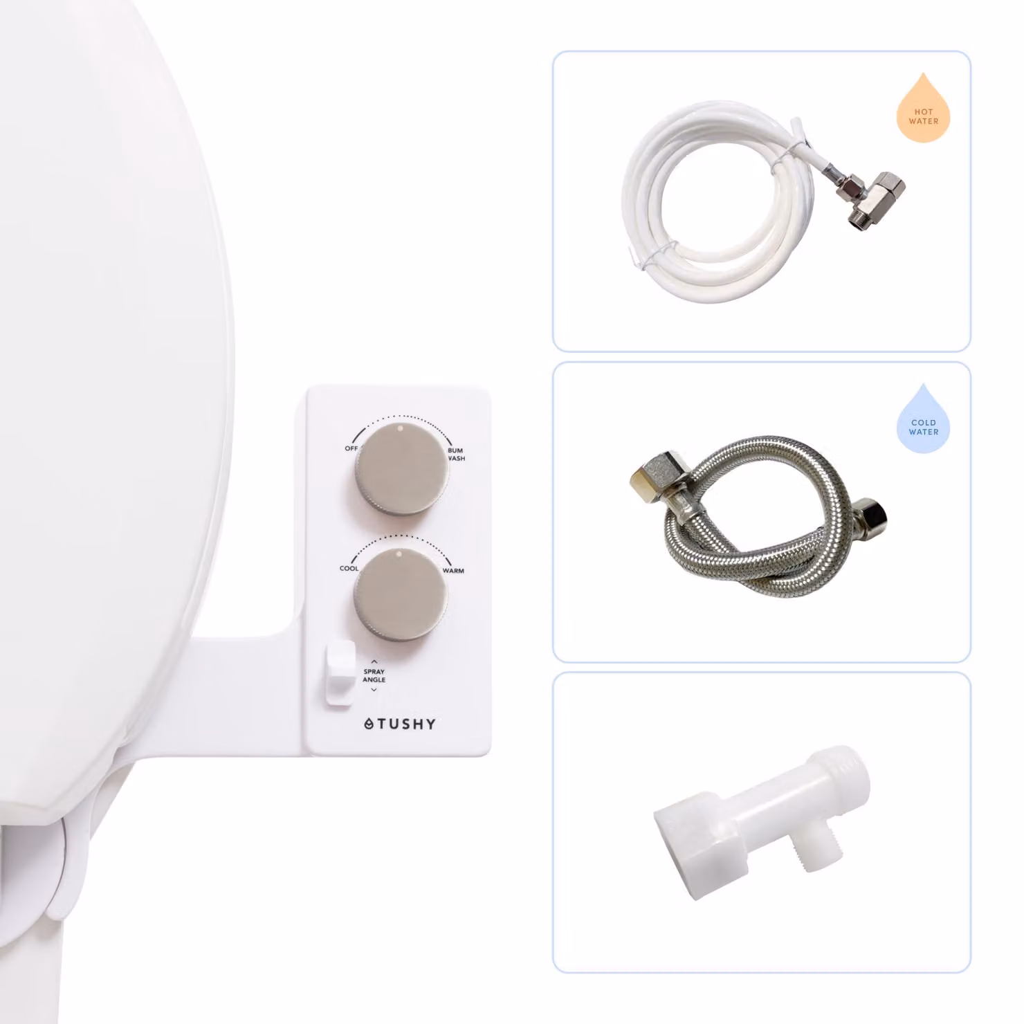 Copertura per bidet con acqua calda, autopulente e pressione regolabile