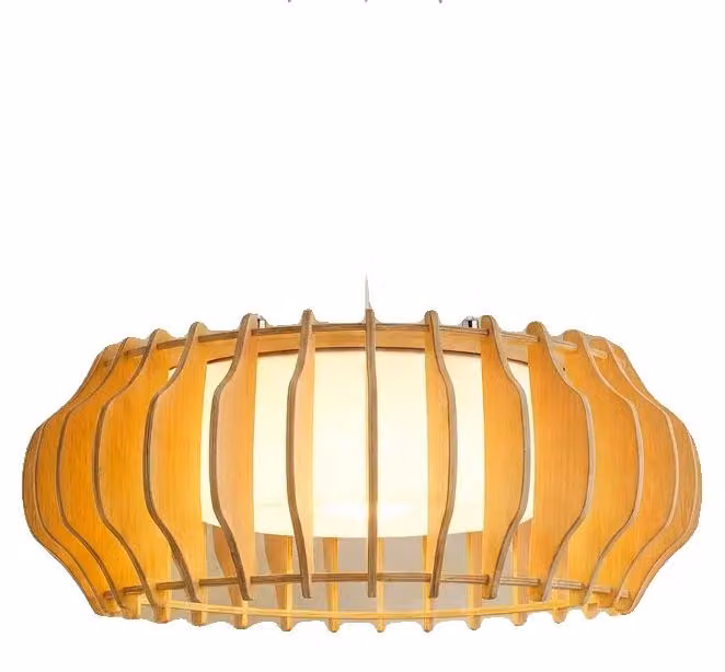 Lampada a sospensione, design in legno, LED bianco caldo, luce bianca calda, legno, 22W