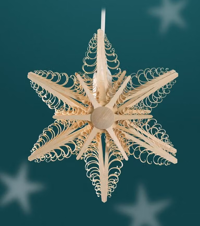 Ornamento per finestra con doppia illuminazione elettrica al centro con stella LxHxP=24x24x9cm NUOVO