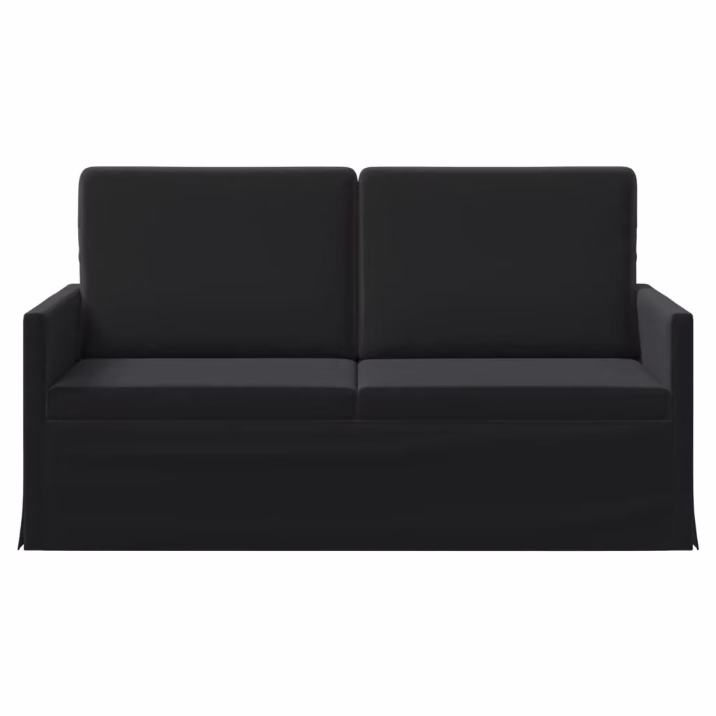 Divano a 2 posti vidaXL in velluto nero con struttura in metallo L: 150 cm, P: 81 cm, H: 82 cm – 2