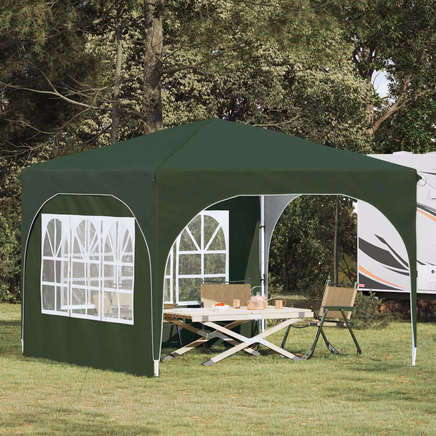 Maison Exclusive - Tenda pop-up per feste, 290 x 290 x 245 cm, colore verde