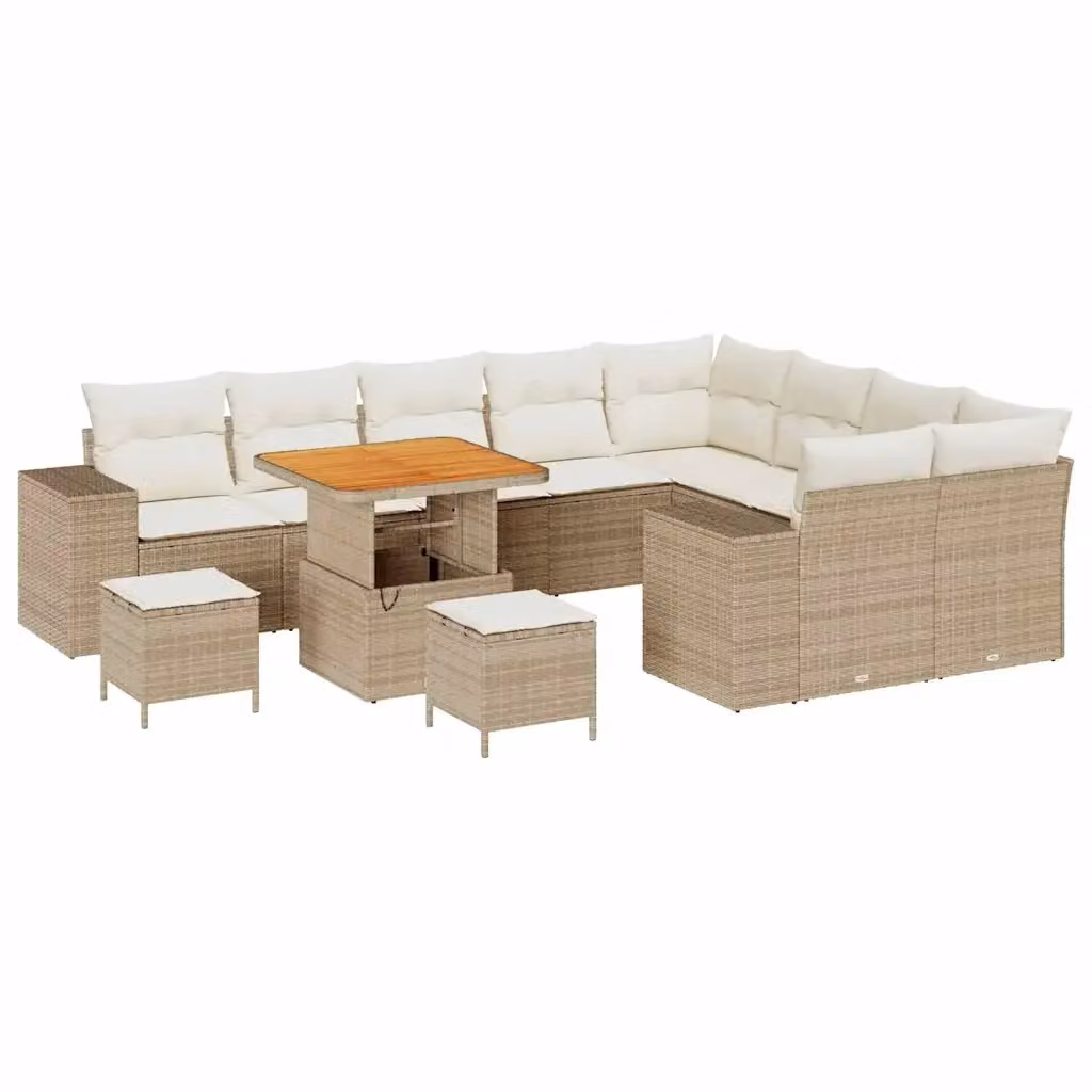 Set Divano da Giardino Moderno vidaXL a Forma a U con Cuscini Beige e Struttura in Acciaio Verniciato a Polvere – 2