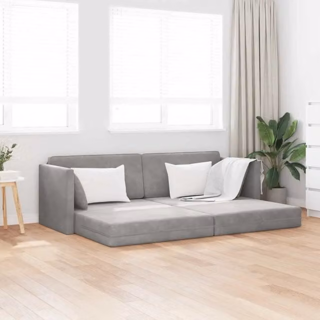 Divano-letto da pavimento Grigio chiaro 213 x 70 x 77 cm 4106726