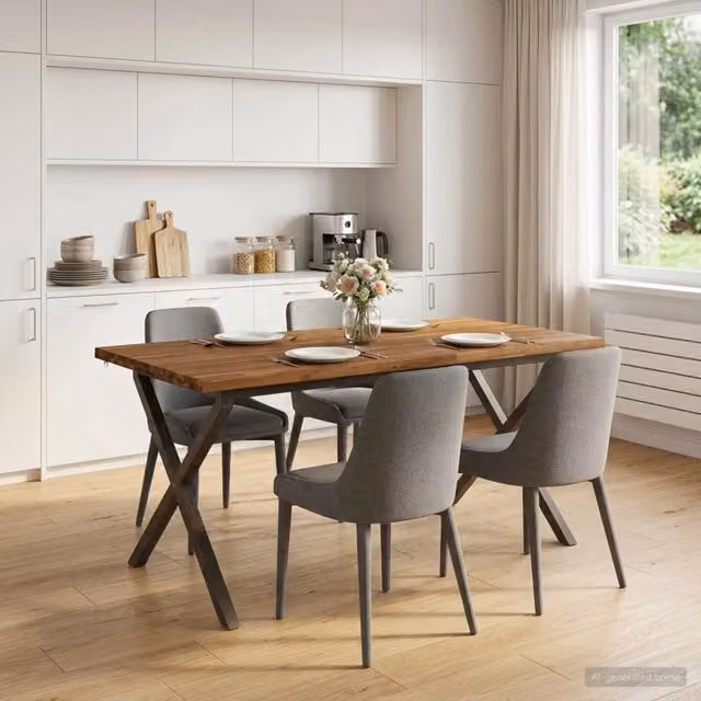 Tavolo da pranzo con bordo vivo 160 x 80 x 75 cm Naturale 3425100