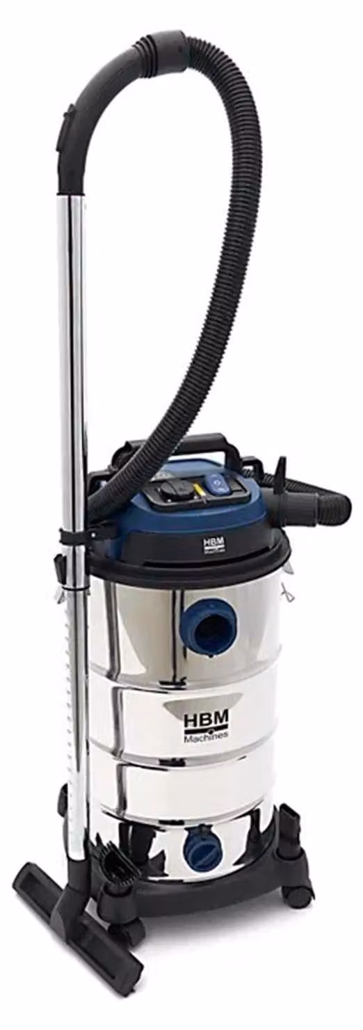 Aspirapolvere industriale 1600w, per camino con doppio sistema di filtri, per mangiacenere, a secco umido con serbatoio da 40 litri, argento, aspiratore a filo, compatto e silenzioso Hbm