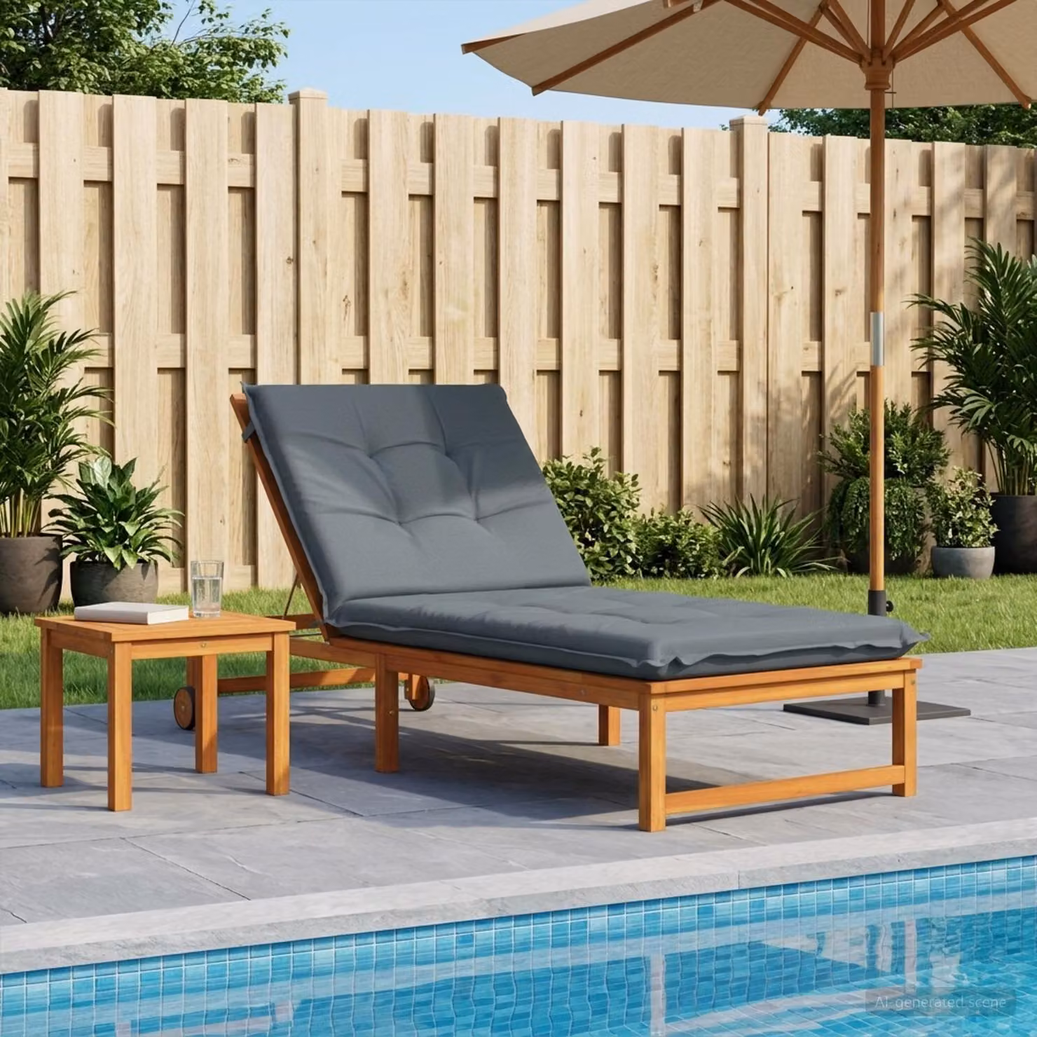 vidaXL Cuscino per Lettino GEMERT 100% Poliestere Blu 190 x 90 x 9 cm