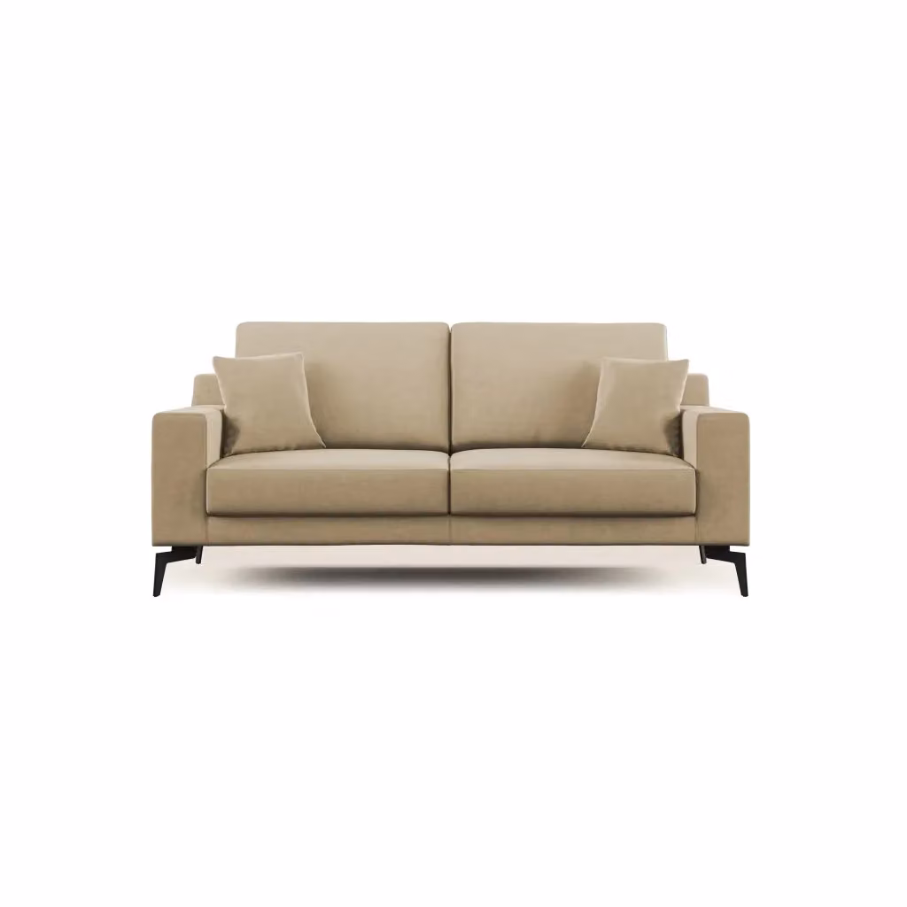 Divano moderno Prestige di Divani.Store in tessuto beige con cuscini inclusi e coperture rimovibili, Larghezza: 186 cm – 2