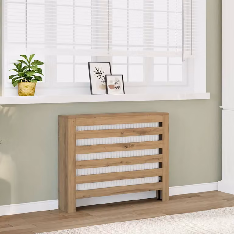Copertura per radiatori vidaXL in legno Rovere, marrone, L 104 cm x P 20 cm x H 82 cm