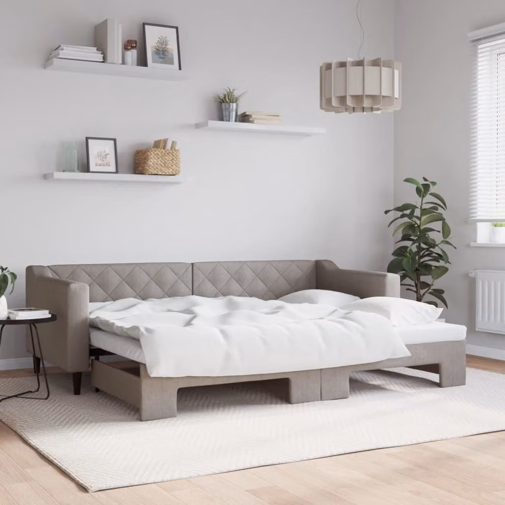 Maison Exclusive - Divano letto estraibile color taupe 80x200 cm in tessuto