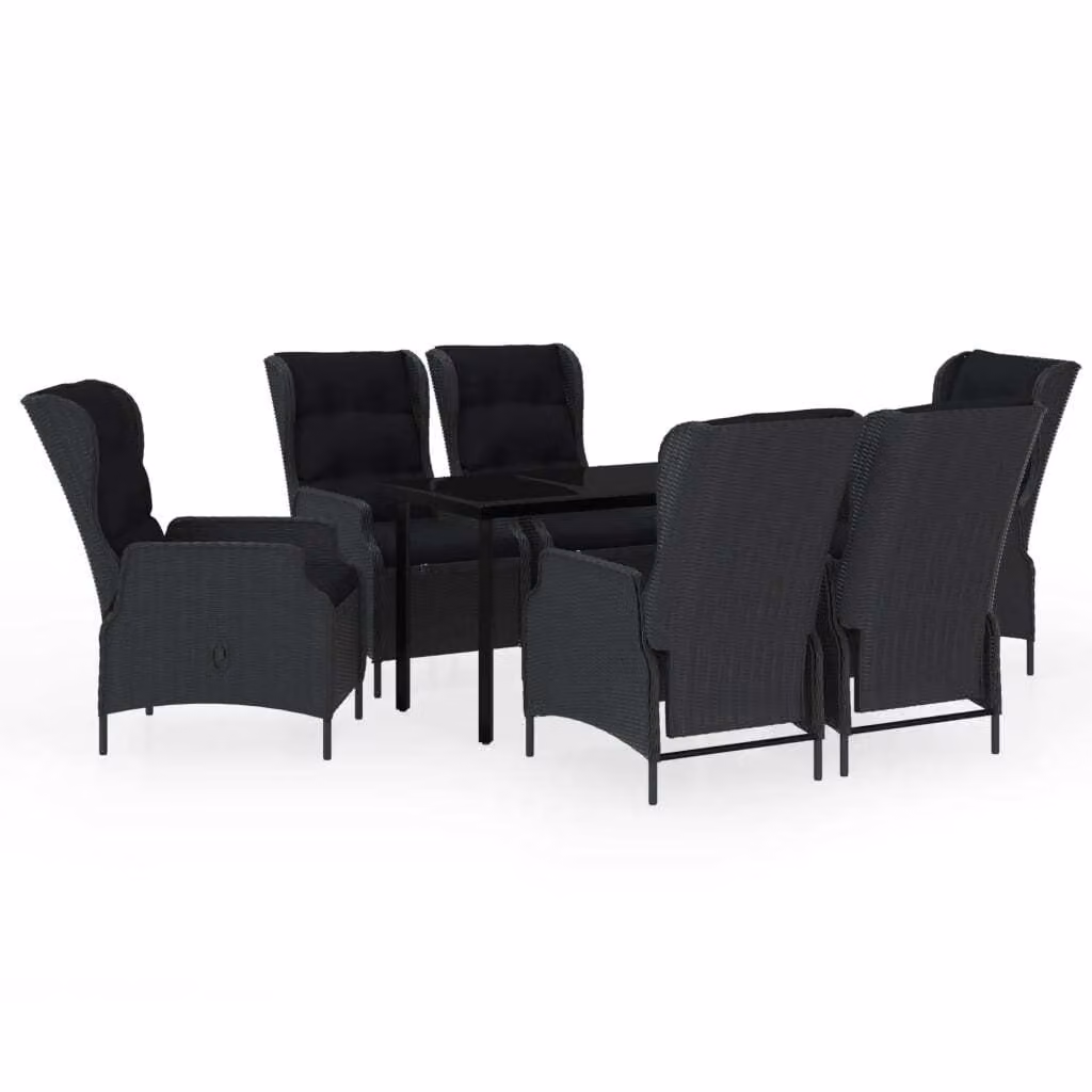 Set da Pranzo da Giardino 7 pz Grigio Scuro