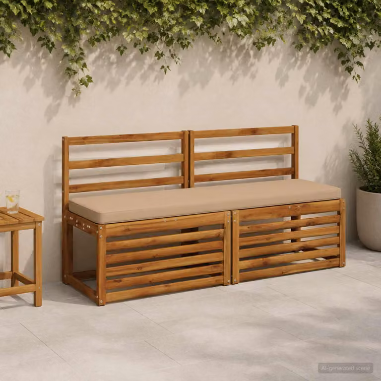 Cuscino per panchina vidaXL VUGHT in poliestere color sabbia con rivestimento rimovibile e resistente ai raggi UV