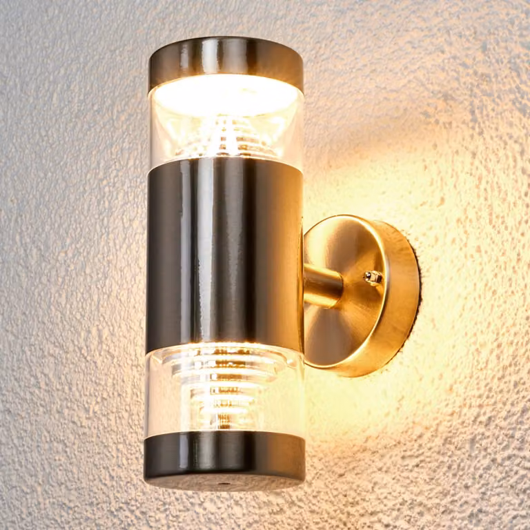 Applique da esterni a LED LANEA Lindby, Alluminio / Grigio / Zincato, Acciaio Inox, Moderno, Applique LED da esterni