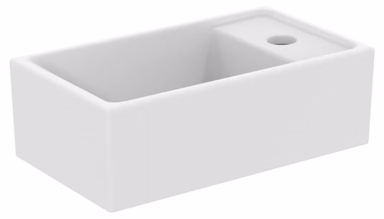 Lavabo da appoggio Tempo, in Vetroceramica, bianco, da montare a parete, 37 cm