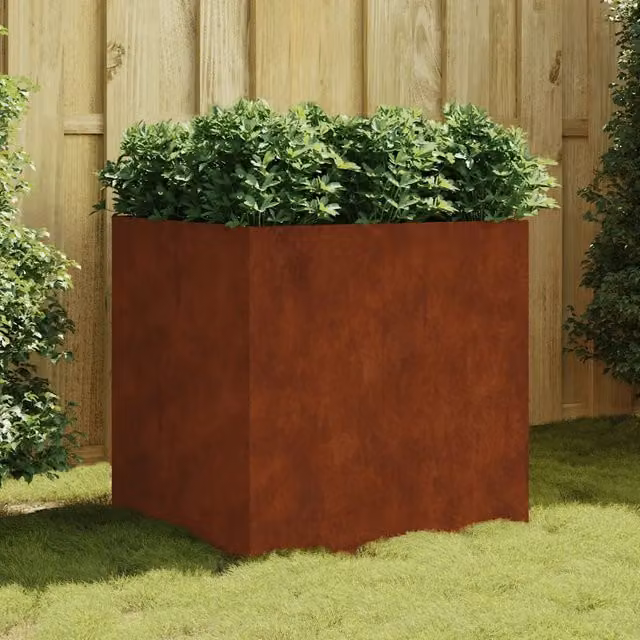 Fioriera Gogarden in acciaio Corten color marrone L: 80 cm, P: 80 cm, H: 80 cm