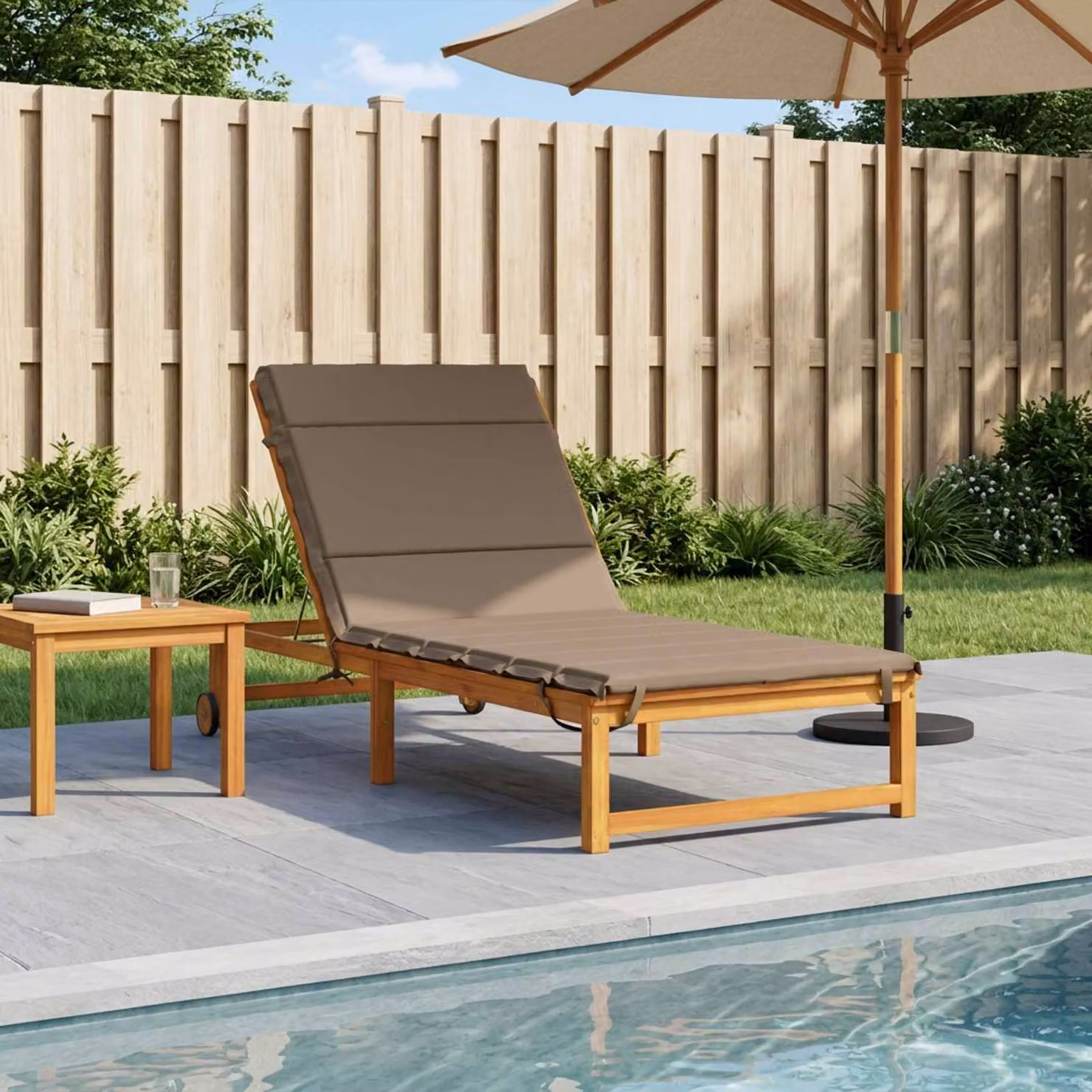 vidaXL Cuscino per Lettino GEMERT 100% Poliestere Tortora