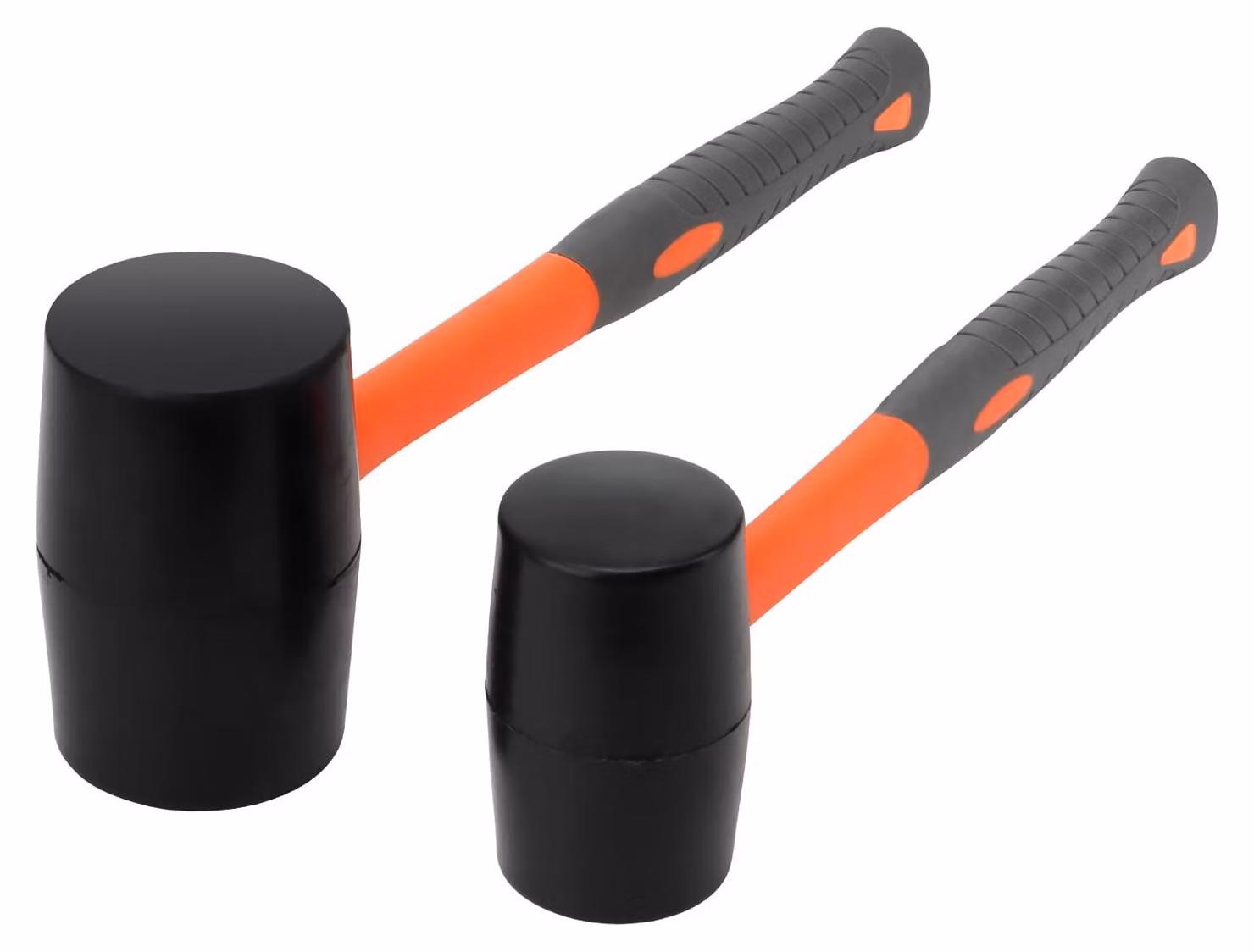 Set di martelli in gomma, da 50 mm e 70 mm, da 450 g e 900 g, con impugnatura antiscivolo, ideali per l'officina