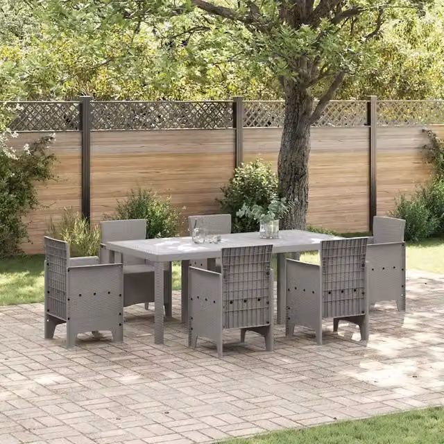 Tavolo da Giardino Grigio chiaro 200 x 100 x 73 cm polyrattan 871691