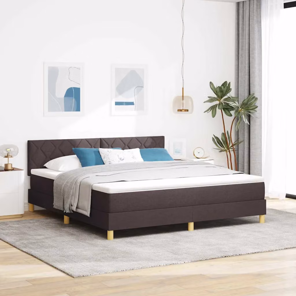 Letto ibrido con cuscino vidaXL in tessuto marrone, L: 180 cm, P: 200 cm, H: 280 cm