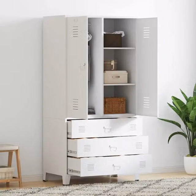 Armadio Bianco Industriale 90x50x180 cm in Metallo 339614