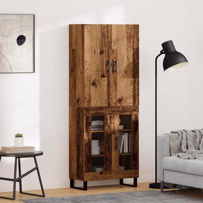 Set di 2 credenze vidaXL in legno vecchio marrone per soggiorno e sala da pranzo L/P/H: 69,5 x 34 x 180 cm