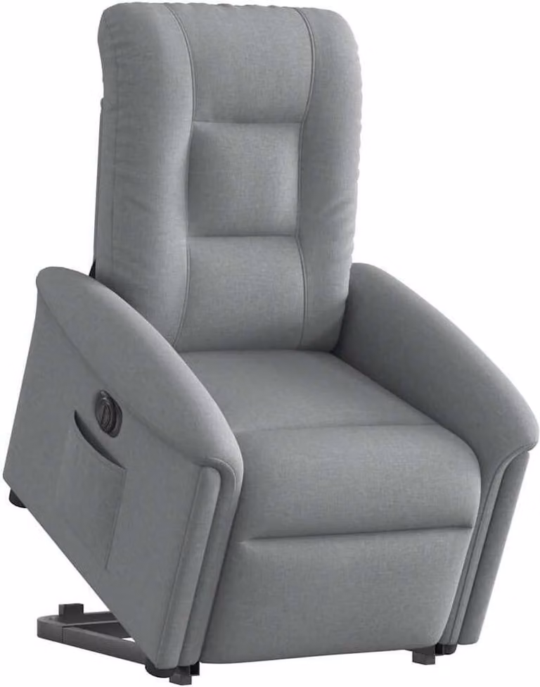 Poltrona Reclinante Alzapersona Elettrica Grigio Chiaro Tessuto