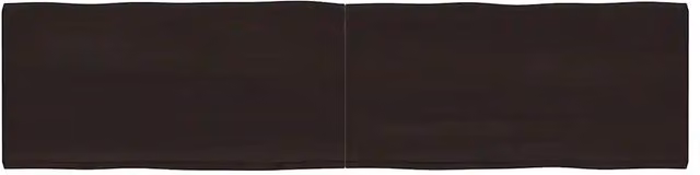 Piano Tavolo Marrone Scuro 200x50x(2-6) cm Rovere Non Trattato 364049