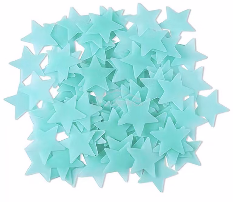 Stelle luminose nel buio - Stelle luminose - Blu - 200 pezzi - Decorazione da parete - Decorazione per soffitto - Cameretta per bambini - 3 cm - CHPN