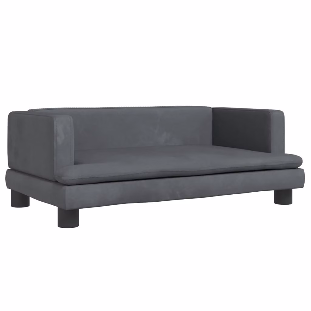 Lettino per Cani Grigio Scuro 80x45x30 cm in Velluto