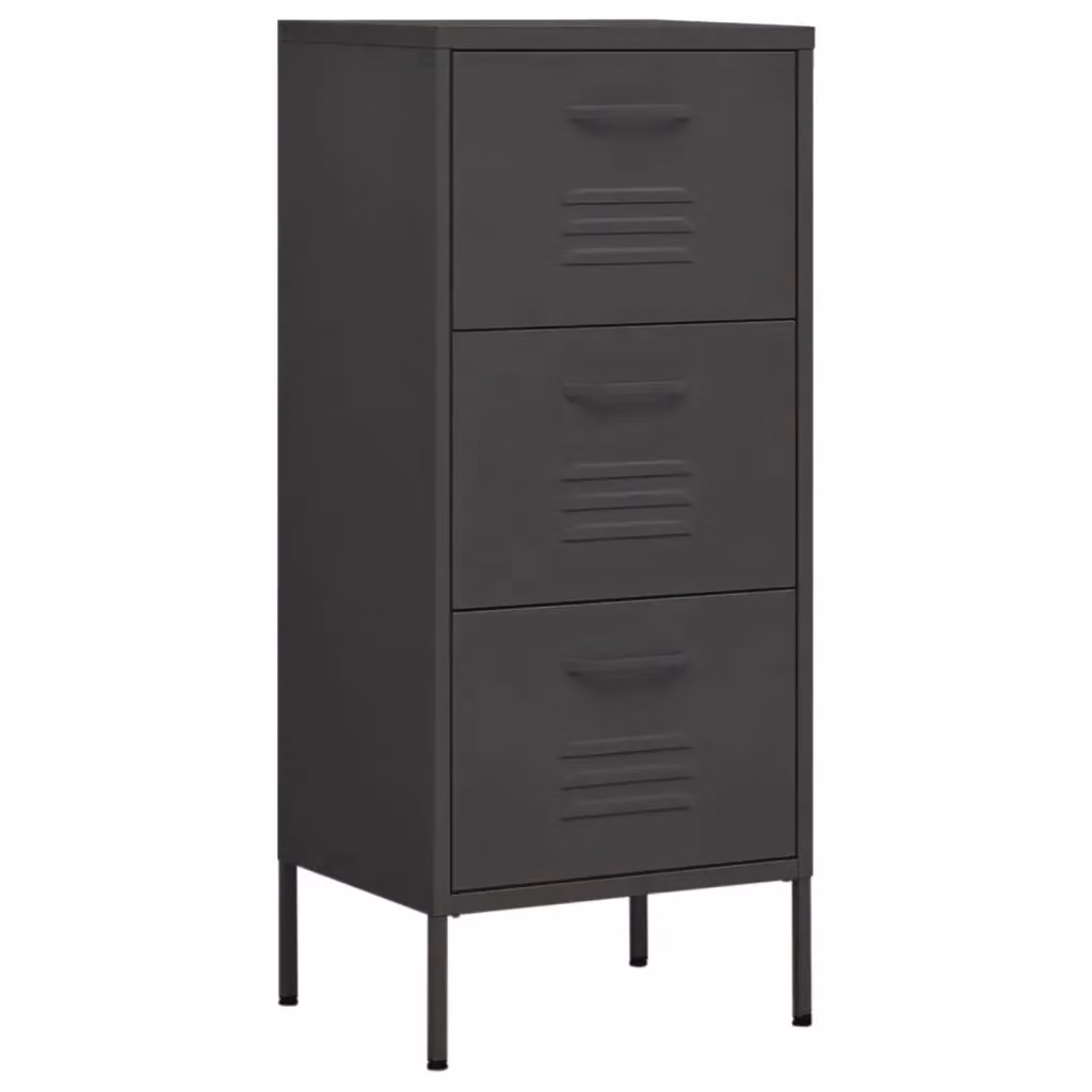 Armadietto da bagno in metallo vidaXL colore antracite con ante e cassetti L/P/H: 42,5 x 35 x 101,5 cm – 2