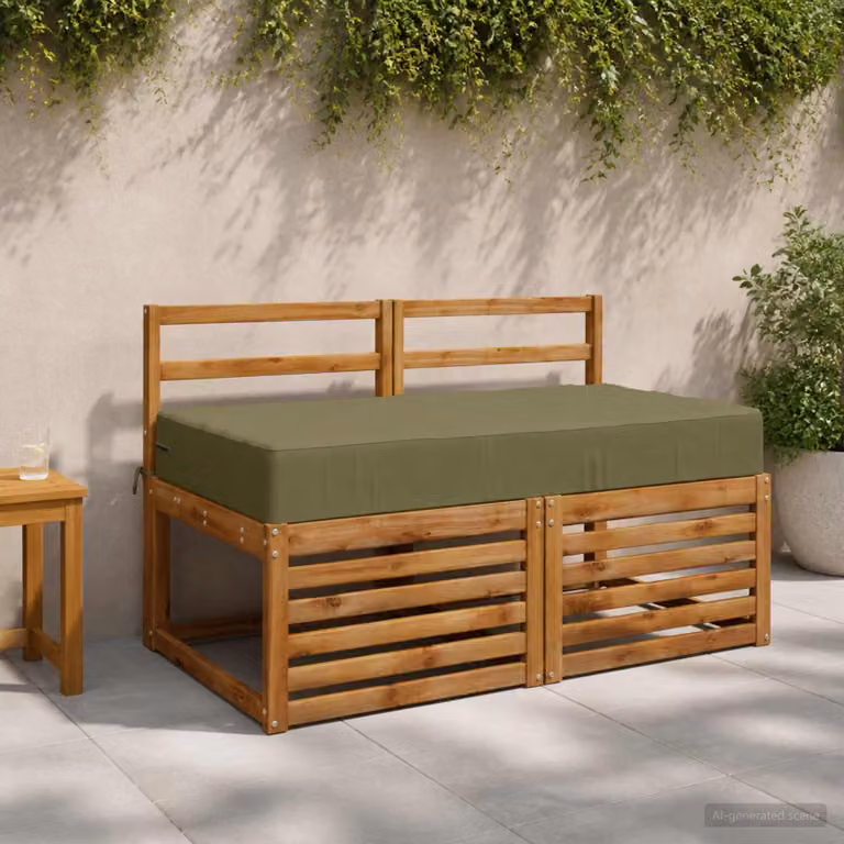 Cuscino per la seduta vidaXL SOEST in poliestere verde, L: 120 cm, P: 60 cm, H: 15 cm