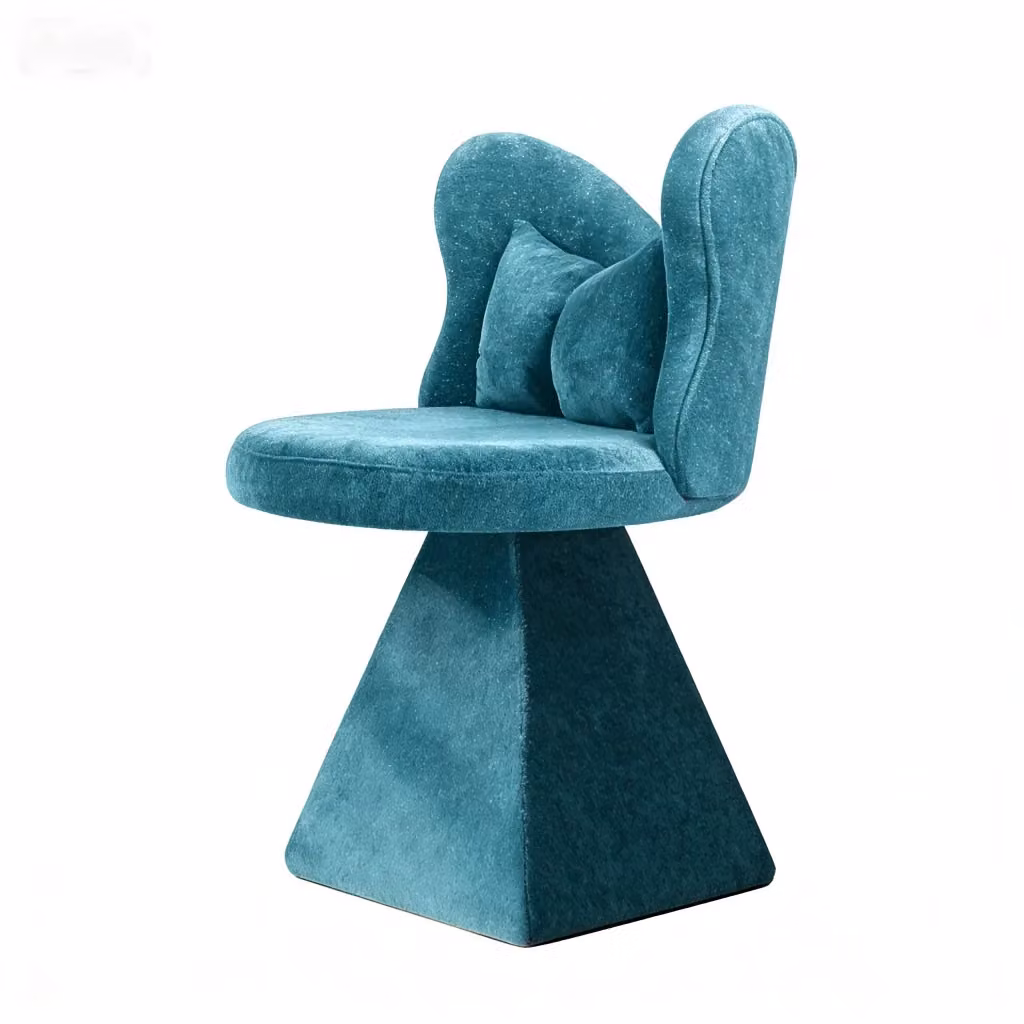 Sedia Vanity Zephmum girevole in velluto blu per soggiorno, camera da letto o sala da pranzo – 2