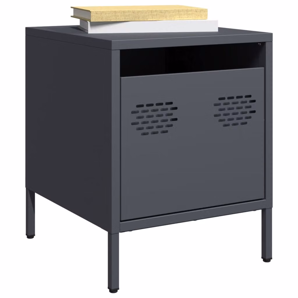 Set di 2 comodini vidaXL in acciaio antracite L/P/H: 35 x 39 x 43,5 cm