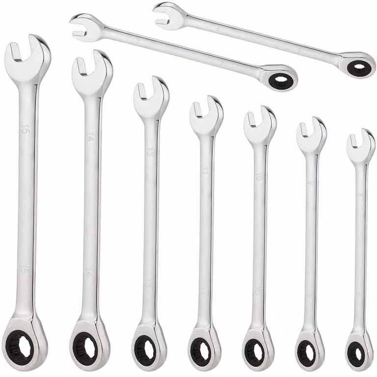 Set di chiavi a bussola da 9 pezzi - Chiave a bussola - Chiave a Esagono - 72 denti - Acciaio Cr-V - Design bilaterale - Lunga durata - Set di chiavi a Esagono
