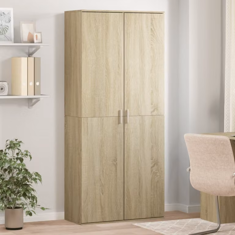 vidaXL Credenza Moderna in Legno MDF per Soggiorno e Sala da Pranza, Colore Marrone e Beige, L 80 cm x P 35 cm x H 180 cm