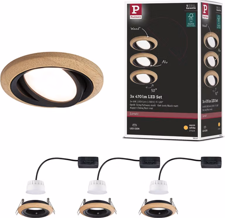Paulmann Luce LED da incasso Lanati set di 3