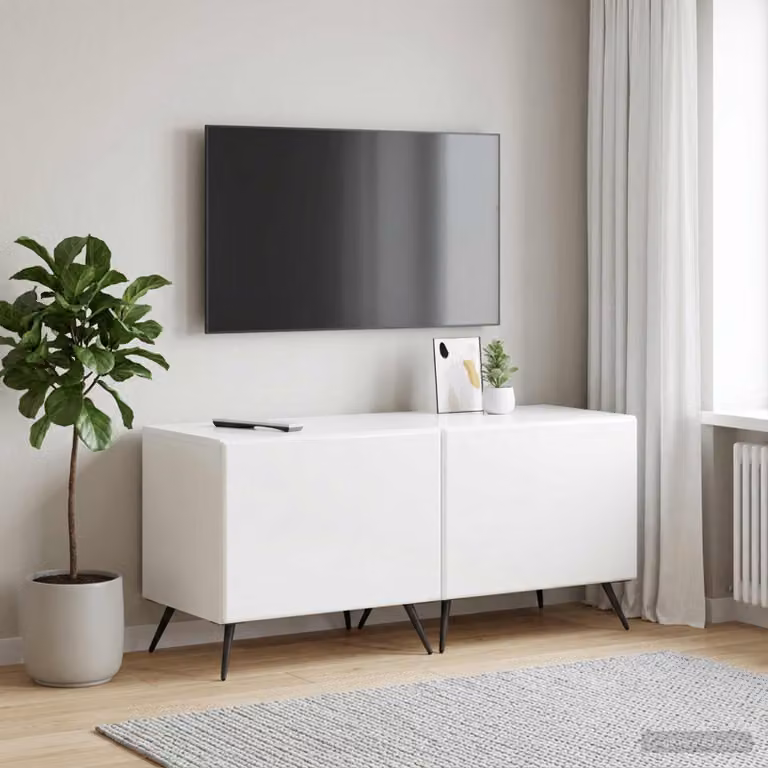 Mobile TV moderno vidaXL in legno MDF bianco lucido