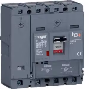 Interruttore di potenza Hager h3+P160 TM 4x125 A 25 kA HHS126DC