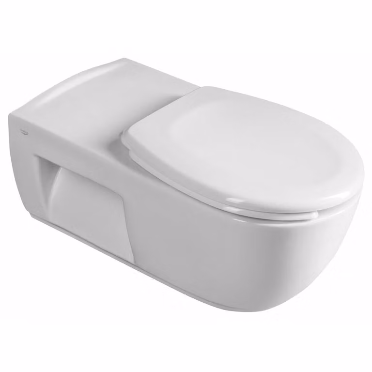 HANDICAP WC sospeso allungato, senza brida, 37x70 cm, bianco