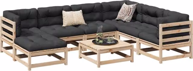 Set Divani da Giardino 8 pz in Legno Massello di Pino 3299552