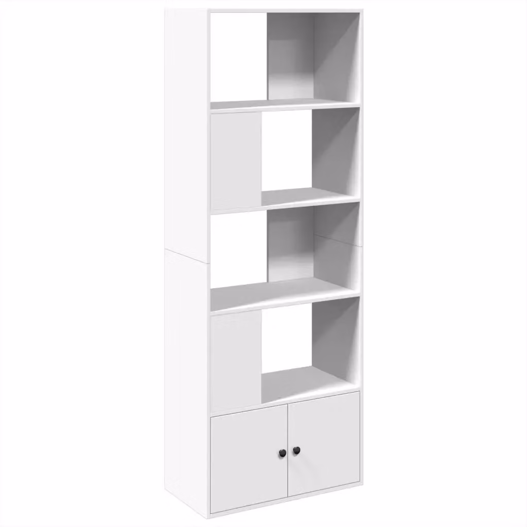 Libreria bianca vidaXL in legno multistrato per soggiorno o ufficio L: 70 cm, P: 36 cm, H: 189 cm – 2