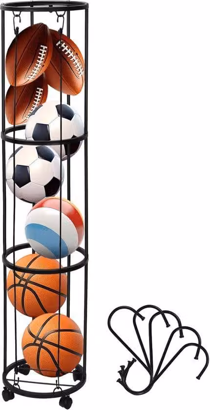 Espositore sportivo in legno a tre ripiani